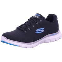 SKECHERS Herren Flex Advantage 4.0 Sneaker, Black Textile/Blue Trim, 41 EU