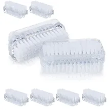 Relaxdays Nagelbürste 8 Stück Weiß,Transparent