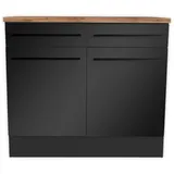 Stella Trading Unterschrank JAZZ 100 x 90 x 60 cm Schwarz
