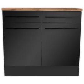 Stella Trading Unterschrank JAZZ 100 x 90 x 60 cm Schwarz