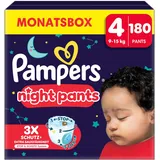 Pampers Windeln Monatsbox baby-dryTM night pants Größe Gr.4 (9-15 kg) für Babys und Kleinkinder (4-18 Monate), 180 St.