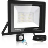 50W LED Strahler mit Bewegungsmelder Außen, Superhell 3500K 5000LM Warmweiß LED Fluter Leuchte mit Bewegungssensor, IP66 Wasserdicht Außenstrahler Fluter Flutlicht für Garten, Innenhöfe, Garage, Hotel