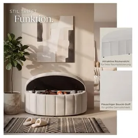 Tectake Polsterbank Moon Samtoptik Taupe 108 x 48 x 38,5 cm