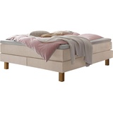 Hasena Boxspringbett »Isoba«, inkl. Topper, Füsse aus massiver eiche beige