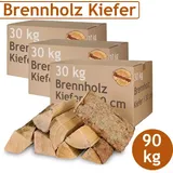 Kiefer Brennholz Kaminholz 5-500 kg Holz Für Ofen und Kamin Kaminofen Feuerschale Grill Feuerholz 30 cm Holzscheite Wood Kammergetrocknet Flameup