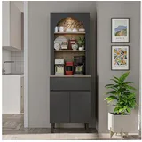 Roomart Küchenregal VENEDIK Küchenschrank 60 cm, Buffet, Schublade in 4 Farben, Buffet- & Mehrzweckschrank, LED Bogennische, Schublade, 4 Farben, 18 mm Platten schwarz