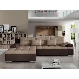 Mirjan24 Ecksofa Bangkok, Stilvoll L-Form Sofa mit Schlaffunktion und Bettkasten, Wohnlandschaft Soft 066 + Lawa 02, - Braun/Beige