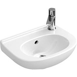 Villeroy & Boch O.Novo Handwaschbecken 536038R1 Compact, mit Überlauf, Hahnloch rechts, weiß cplus