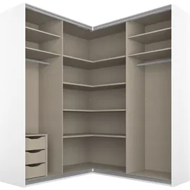 Rauch Quadra grau (graumetallic), B:181cm H:229cm T:187cm, Holzwerkstoff, Schränke, Schwebetürenschrank, Eckschrank inkl. Türendämpfer und Schubladeneinsatz, mit Spiegeltüren