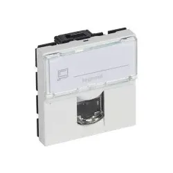 Legrand 076576 Datendose 1xRJ45 geschirmt für MOSAIC, Kategorie 6A STP, 2 Module, Farbe: weiß 1
