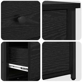 vidaXL Nachtschrank 2 pcs 40 x 36 x 60 cm Schwarz