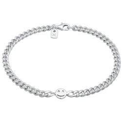 KUZZOI mit Smiling Face Happy 925 Silber silberfarben Herren 