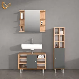 livinity Fucino Midischrank 30 x 130,6 x 30 cm Anthrazit