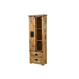 Massivmoebel24 Vitrine Schrank Mango 70 x 35 x 195 cm Beige