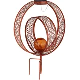 GLOBO Solarleuchte Metall rostfarben 1x LED spritzwassergeschützt