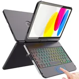 Tastatur Hülle für iPad A16 Hülle mit Tastatur iPad Hülle mit Tastatur 11 Hülle mit Tastatur für 10 & 11 Generation (2022/2025), mit Bluetooth Tastatur und Multi Touch Touchpad, 360° Drehbar, QWERTZ