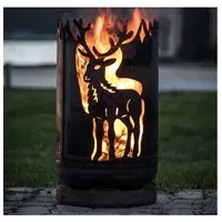 Feuertonne Hirsch Feuerstelle Feuersäule Feuerschale