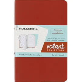 Moleskine Volant Notizhefte (liniert, Soft Cover, Pocket/A6) 2er-Set Korallrot, Aquamarinblau