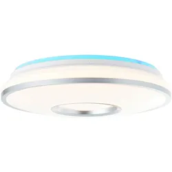 Brilliant LED Deckenleuchte Visitation weiß silber 24W CCT RGB Backlight mit Fer...