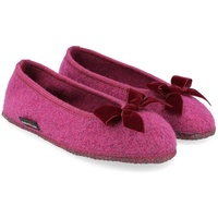 Haflinger Slipper Fiocco Filzpantoffel Hausschuh Ballerina aus Wollwalkstoff Hausschuh rosa 36 EU