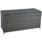 Auflagenbox Poly Rattan Kissenbox Gartenbox Aufbewahrungsbox Anthrazit-Grau