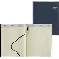 Brepols Terminplaner 2027 1 Woche / 2 Seiten Deutsch, Englisch, Französisch, Italienisch, Niederländisch, Spanisch Blau