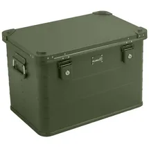 AluBox Alukiste abschließbar E78G OLIVGRÜN - Premium Lagerbox 78 Liter - Materialstärke 1mm - Deckel mit Aluminium Druckguss Stapelecken und Gummidichtung - inklusive Schlösser - lackiert