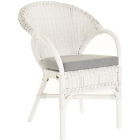 Rattan-Sessel mit Armlehne Rattansessel Clubsessel Wintergartensessel Weiß