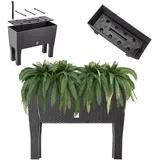 Kadax Blumentopf auf Beinen, Hochbeet aus Kunststoff, 60 Cm, Dunkelbraun