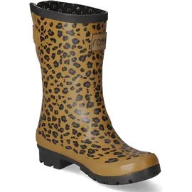 rajn Damen Gummistiefel LEOPARD Beige Synthetik, Größe:41, Farbauswahl:braun-Kombi - 41