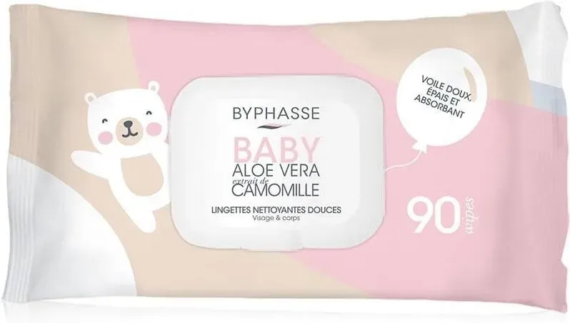 Baby-Reinigungstücher mit Aloe Vera und Kamillenextrakt 90 Stk