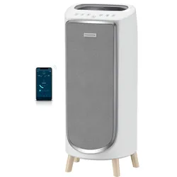 Luftreiniger ROWENTA "PU6180 Intense Pure Air Home Connect", grau (weiß, grau), B:23cm H:74cm T:31,5cm, Luftreiniger, HEPA-Luftfilterung, App, 4 automatische Modi, 32 dB(A), Textil-Finish