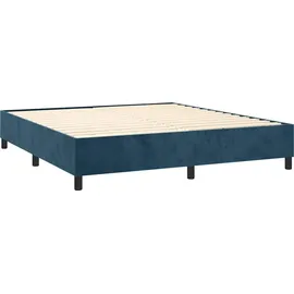 vidaXL Boxspringbett mit Matratze Dunkelblau 180x200 cm Samt
