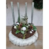 Annimuck Adventskranz Adventskranz D36 cm Hirsch Eukalyptus haltbar Fell