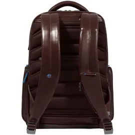 Piquadro Rucksack Blue Square Computer Backpack With USB Mahogany