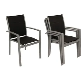 DEGAMO Marina 7-teilig, Aluminium + Kunstgewebe schwarz