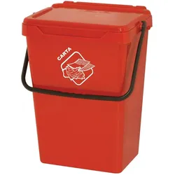 Plastik Mülleimer für mülltrennung, 35 l, rot