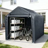 Jayseuw Fahrradgarage Fahrradzelt 218 x 157 x 166 cm, wasserdichte Fahrradgarage für Motorrad, verzinkter Stahlrahmen, UV-Schutz, Reißverschlusstür, grau