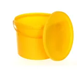 Benbow Eimer mit Deckel 10l Gelb - lebensmittelecht, stabil, luftdicht, auslaufsicher, geruchsneutral - Plastikeimer mit Henkel - leer