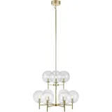 Markslöjd Crown 9-flg. E14 162 cm Messing/transparent