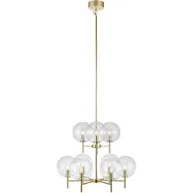 Markslöjd Crown 9-flg. E14 162 cm Messing/transparent