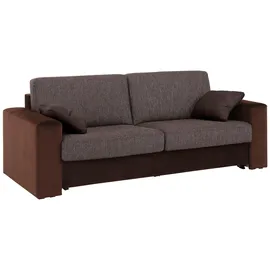 Home Affaire Schlafsofa »Roma Matratzenhöhe 14 cm« Dauerschlaffunktion, mit Unterfederung, Lattenrost, Matratze braun