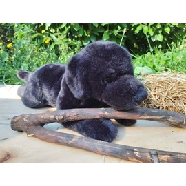 Uni-Toys - Labrador liegend schwarz, Hund Kuscheltier