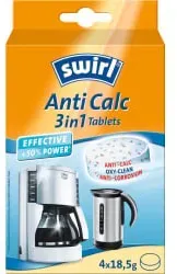 Swirl Anti Calc 3in1 Tablets Entkalker 4006508979134 , 1 Karton = 10 x 4 Stück, 18,5 g pro Tablet