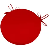 Generisch Bunte Outdoor Stuhlauflagen Runde Sitzkissen Garten Patio Heimkissen -Dicke 5cm Wasserdicht Gartenstuhl Auflagen,Terrassenmöbel Kissenbezug,Runder Sitz Gartenauflagen (Rot, 38)