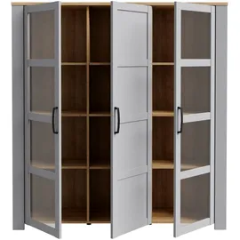 Forte Highboard Bohol 151,1 x 160,6 x 42 cm Grau / Weiß