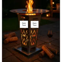 FireDesire Feuerkorb personalisiert 80cm + Grillplatte + Ascheschale, Feuertonne, Feuerschale, Grilltonne, Ofen, Terassenofen, Grill