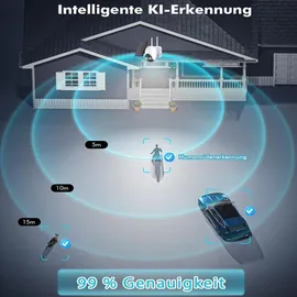 galayou 5MP Überwachungskamera Aussen Akku Solar Weiß