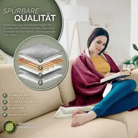 sinnlein Heizdecke mit Abschaltautomatik 160 x 120 cm Weinrot