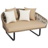 Polyrattan Lounge Gartenmöbel Sonneninsel XXL Sessel 140 cm Rattan Sitzgruppe
